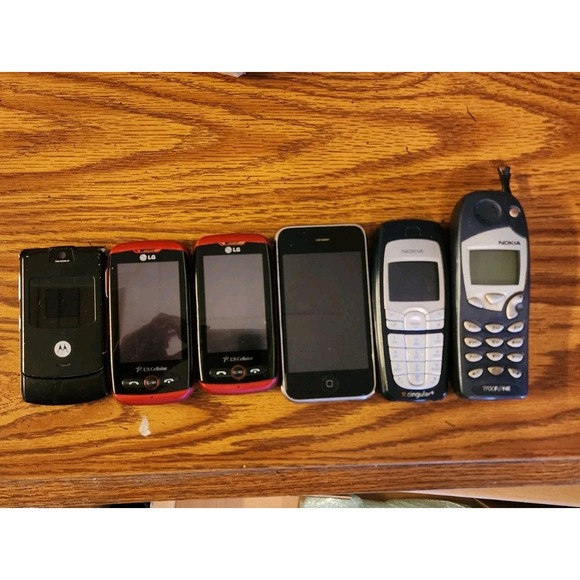 Other - Lot Of 6 Vintage Cell Phones, iPhone Gen 1, Razr, Nokia, LG Sliders US Cellular